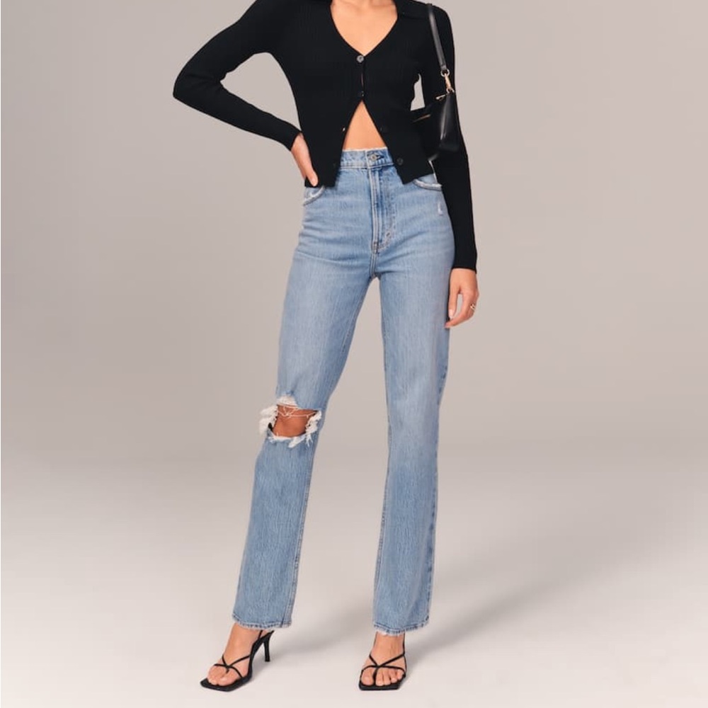 Abercrombie curve love ultra high rise 90s straight jean